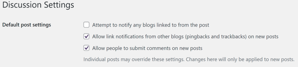 WordPress Comments: Select the box that says 'Allow people to submit comments on new posts' to enable WordPress comments