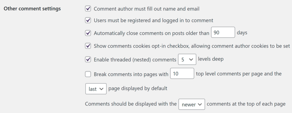 WordPress Comments: set them so users have to fill out name, email, and be registered and logged in. 