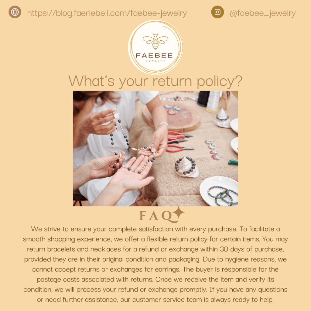 Return Policy Faebee Jewelry