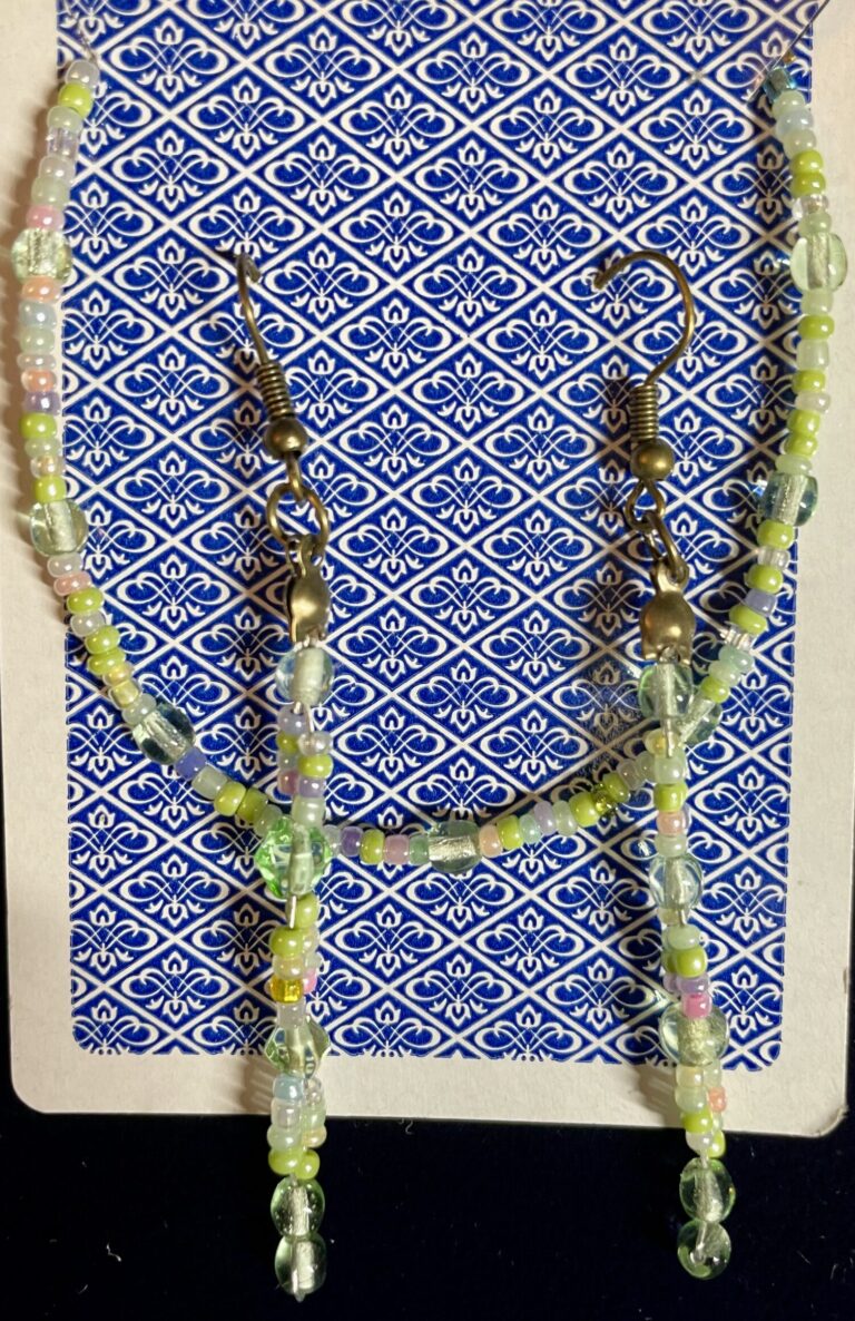 Seed Beads Pastel Bracelet and Earrings Set