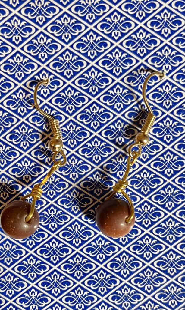Goldstone Simple Wrap Gold Earrings
