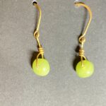 Green Simple Wrapped Gold Earrings