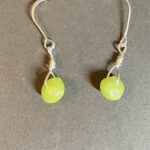 Green Simple Wrapped Silver Earrings