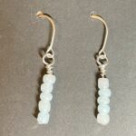 Baby Blue Five-Stack Glass Bead Silver Earrings