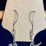 Dinosaur Earrings with Silver Wrap
