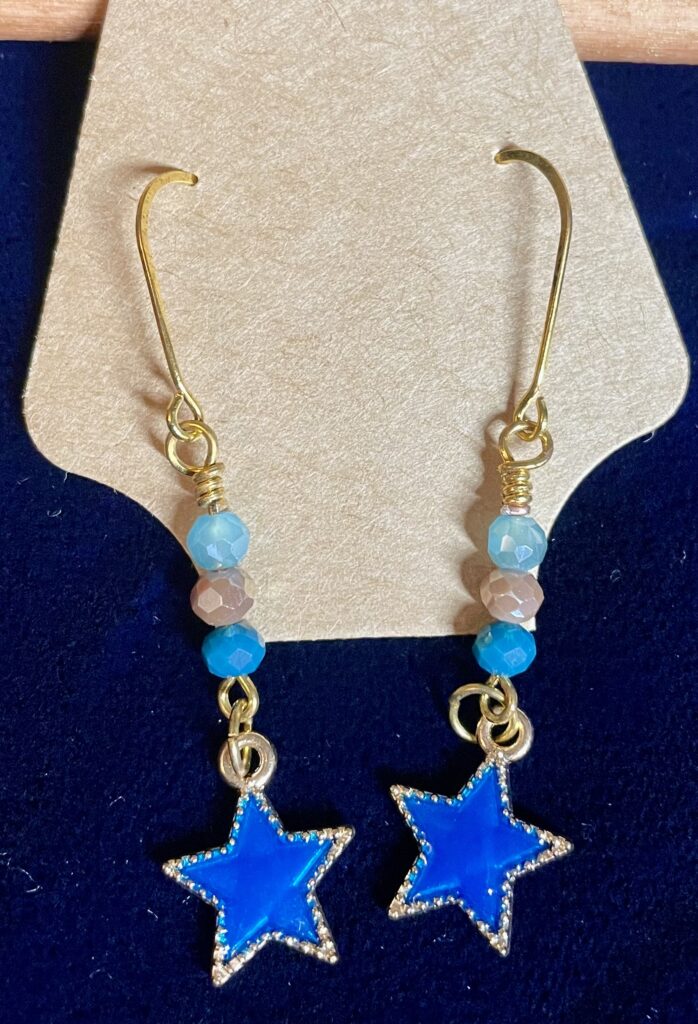 Blue Crystals with Dark Blue Star Charms