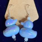 Rubber Ducky Earrings - Blue with Silver Earwires