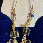 Square Crystals with Dragonfly Charms