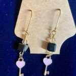 Square beads with Pink Key Charms