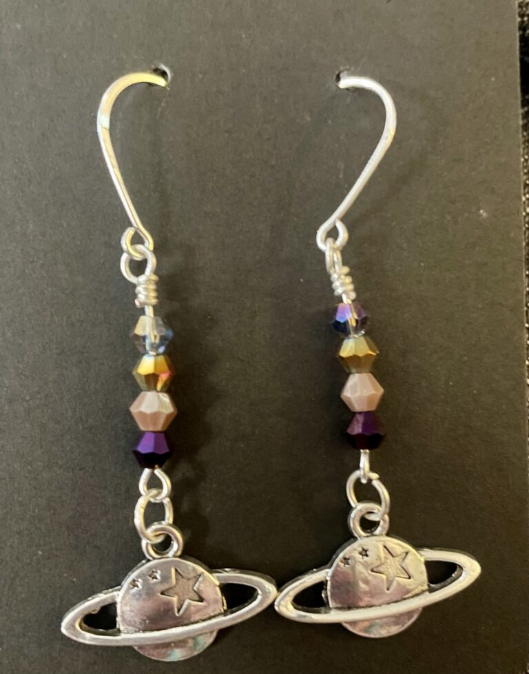 Planet Earrings with Stacked Crystals